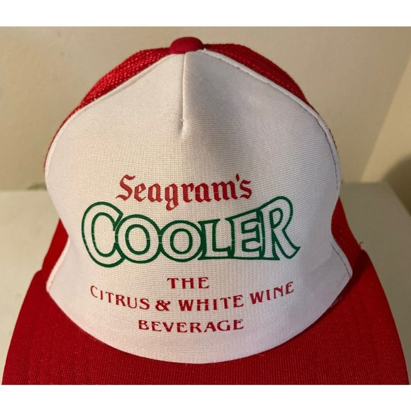 Vintage 80s Seagram's Cooler Mesh Trucker Hat Citrus & White Wine Beverage - Picture 2 of 9